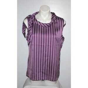 BANANA REPUBLIC Women's Purple Striped Sleeveless Blouse Size M